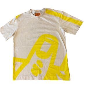 ZARA X SEBASTIAN CURI Graphic Tee T-Shirt Artist Men size M Yellow